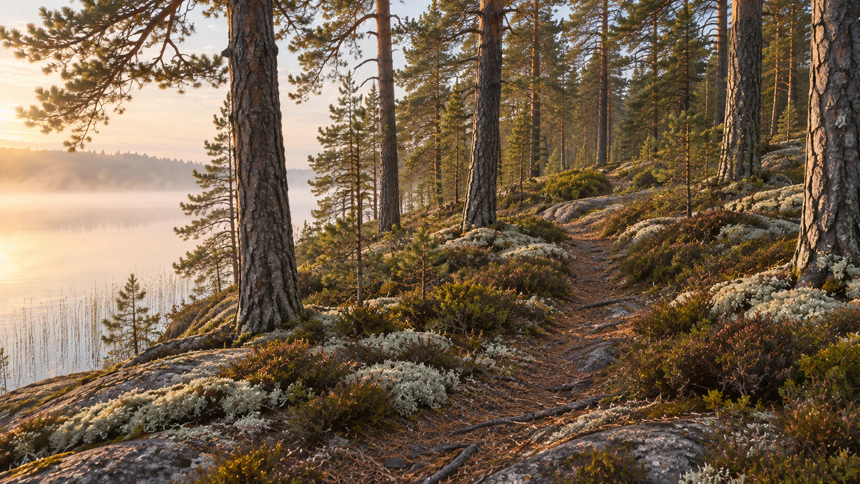 Rauhallinen metsäpolku