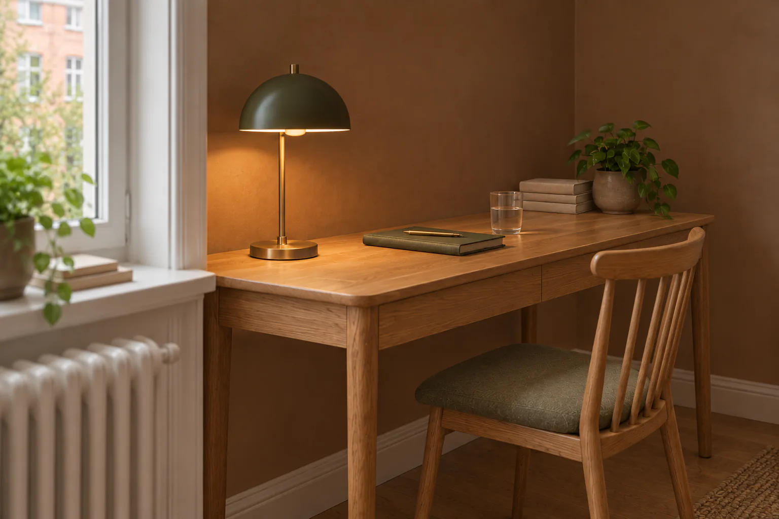 Quiet desk by a window